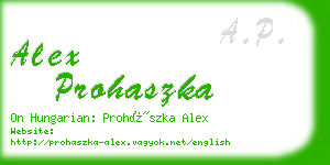 alex prohaszka business card